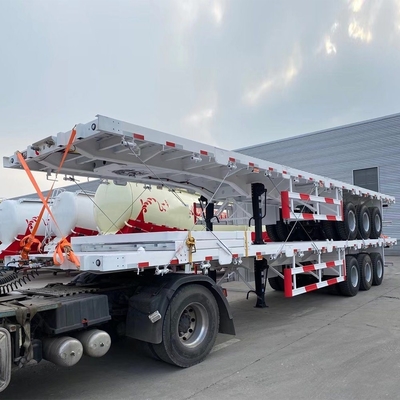 50 T capacità di carico sospensione meccanica 3 asse 40 FT contenitore piatto semirimorchio