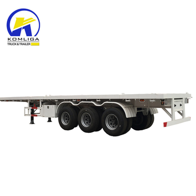 2023 3 assi 40ft 40ton camion semirimorchio a letto piatto con traccia laterale in acciaio 16mm