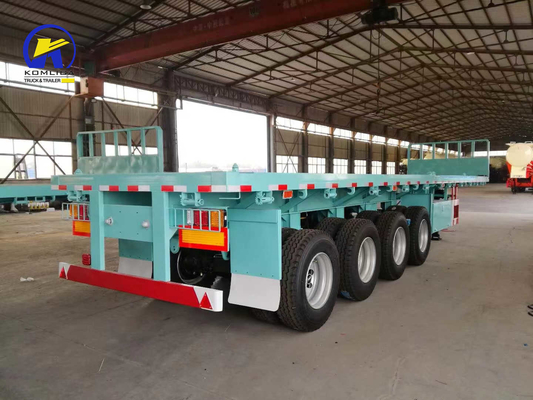 4 assi 40FT 45FT 50ton Flatbed Trailer con serratura del container e Q345b Steel Main Beam