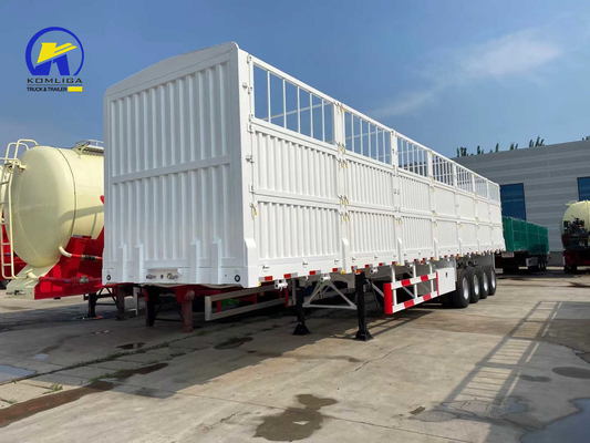 Wabco Valve 4axle White Fence Trailer per il trasporto di animali Semi-trailer laterale