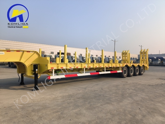 60 80 100 tonnellate semirimorchio lowboy con 7000-8000 mm di base e pneumatici 15/80/22,5