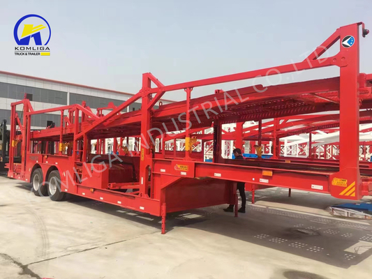 Q345b Trailers di trasporto automatici a doppio ponte a trazione principale in acciaio al carbonio per il trasporto di autoveicoli