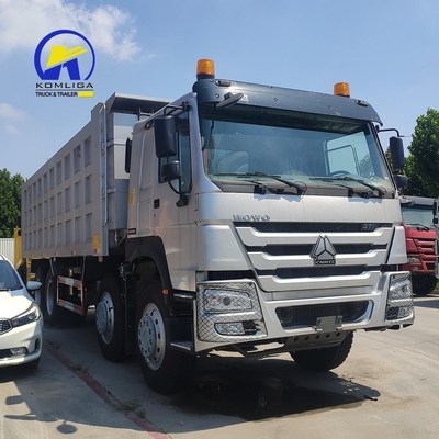 8X4 371HP HOWO Sino Dump Truck Usato Truck Tipper con lifting idraulico di tipper ventrale