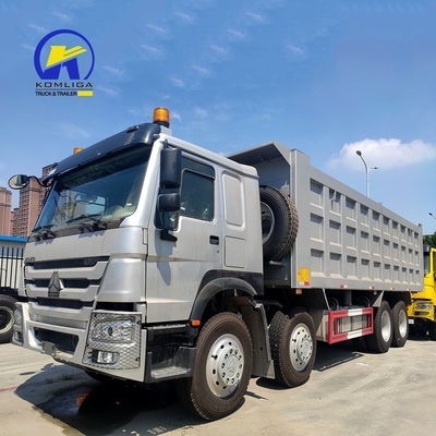 8X4 371HP HOWO Sino Dump Truck Usato Truck Tipper con lifting idraulico di tipper ventrale