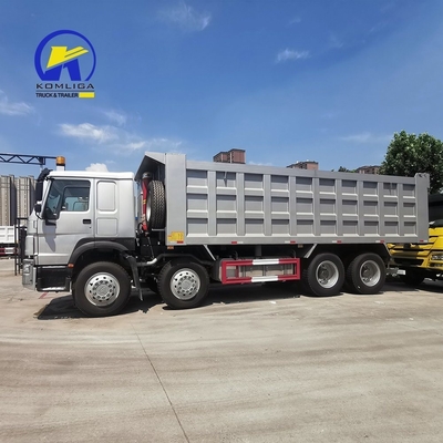 8X4 371HP HOWO Sino Dump Truck Usato Truck Tipper con lifting idraulico di tipper ventrale