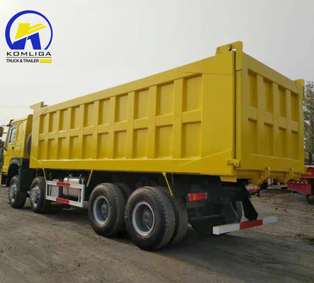 Usato HOWO 8X4 12 Ruote Pesante Dump Tipper Truck 8500 * 2500 * 3400mm per il sito di estrazione mineraria