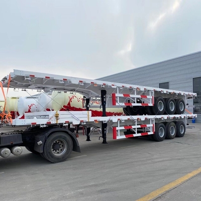 20FT 40FT Tri Axles Flat Bed Trailer con personalizzazione e Jost due velocità supporto gamba