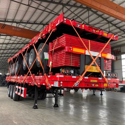 12500*2500*1650mm 3 4 asse 40FT piattaforma semirimorchio a piattaforma per il trasporto di container