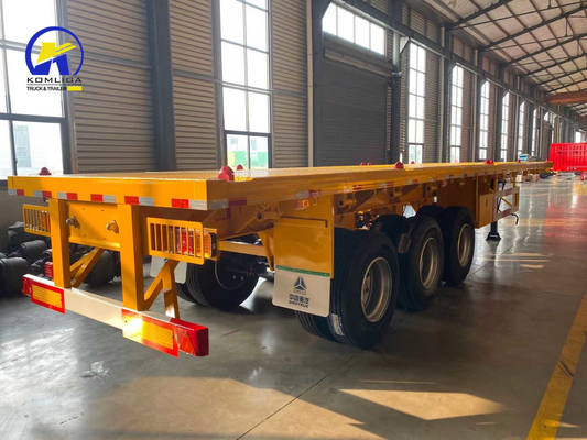 Sinotruk HOWO Flatbed Trailer 3 Axle Container Trailer con luce a LED e ABS opzionale