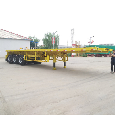 Giallo 3 assi semirimorchiato a pianta 40ft 48ft con traccia laterale 16mm di acciaio canale
