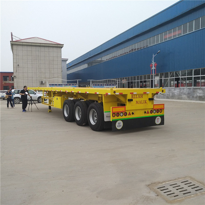 Giallo 3 assi semirimorchiato a pianta 40ft 48ft con traccia laterale 16mm di acciaio canale