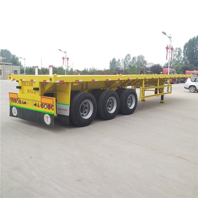 Giallo 3 assi semirimorchiato a pianta 40ft 48ft con traccia laterale 16mm di acciaio canale