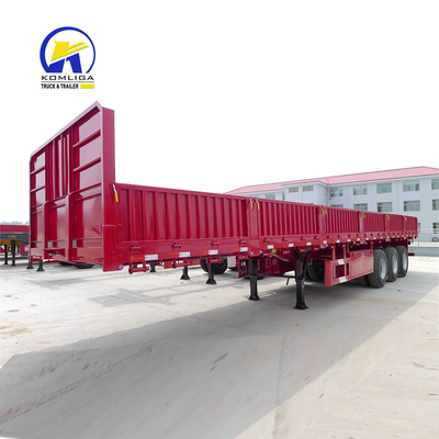 40T 60T Flatbed Cargo Trailer Semi-trailer a parete laterale con base ruota 7000-8000mm
