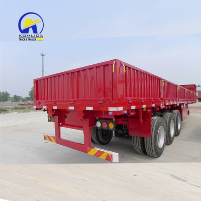 40T 60T Flatbed Cargo Trailer Semi-trailer a parete laterale con base ruota 7000-8000mm