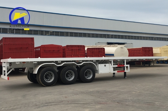 2023 3 assi 40ft 40ton camion semirimorchio a letto piatto con traccia laterale in acciaio 16mm