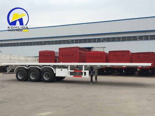 2023 3 assi 40ft 40ton camion semirimorchio a letto piatto con traccia laterale in acciaio 16mm