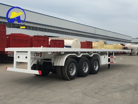 2023 3 assi 40ft 40ton camion semirimorchio a letto piatto con traccia laterale in acciaio 16mm