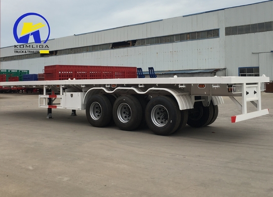 2023 3 assi 40ft 40ton camion semirimorchio a letto piatto con traccia laterale in acciaio 16mm