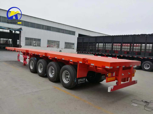 4 assi 40FT 45FT 50ton Flatbed Trailer con serratura del container e Q345b Steel Main Beam