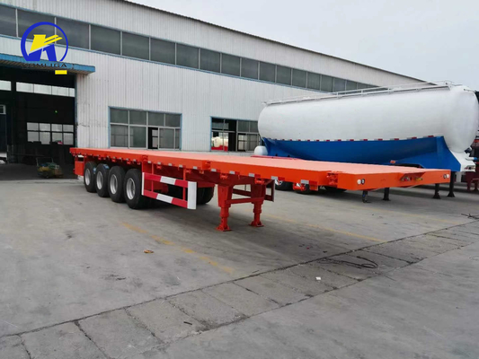 4 assi 40FT 45FT 50ton Flatbed Trailer con serratura del container e Q345b Steel Main Beam