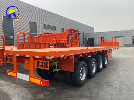 4 assi 40FT 45FT 50ton Flatbed Trailer con serratura del container e Q345b Steel Main Beam