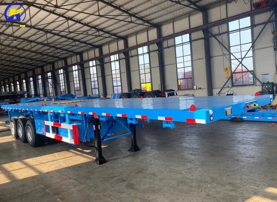 Buone condizioni 3 assi 40FT 48FT rimorchio piatto con e Jost due velocità supporto gamba