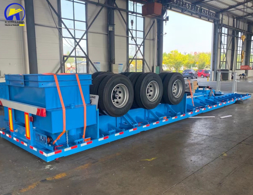 Buone condizioni 3 assi 40FT 48FT rimorchio piatto con e Jost due velocità supporto gamba