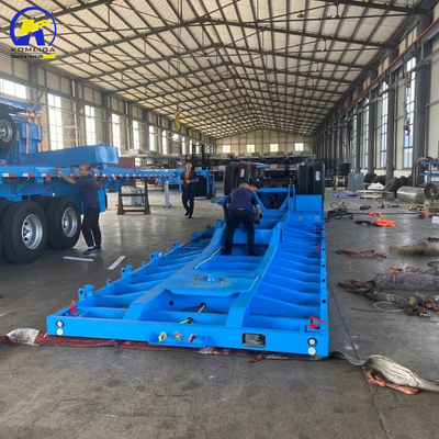 Buone condizioni 3 assi 40FT 48FT rimorchio piatto con e Jost due velocità supporto gamba