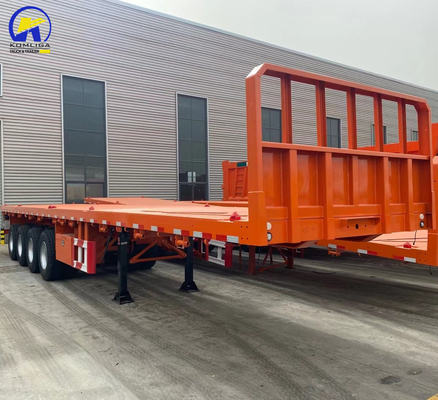 50 tonnellate di capacità di carico Container in acciaio semirimorchio a letto piatto per il trasporto di merci pesanti