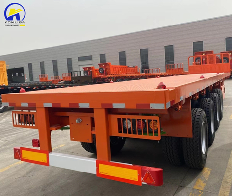 3 assi 4 assi 40ft 48ft semirimorchio a letto piatto con pneumatici e peso di carico approssimativo 6.2 T