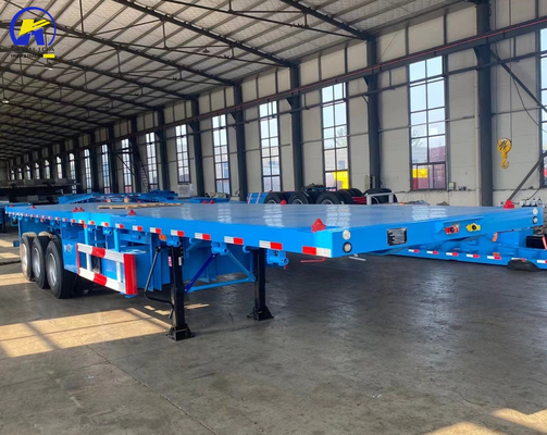3 assi 4 assi 40ft 48ft semirimorchio a letto piatto con pneumatici e peso di carico approssimativo 6.2 T