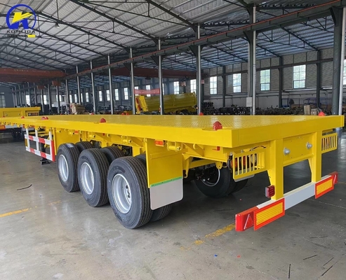 3 assi 4 assi 40ft 48ft semirimorchio a letto piatto con pneumatici e peso di carico approssimativo 6.2 T