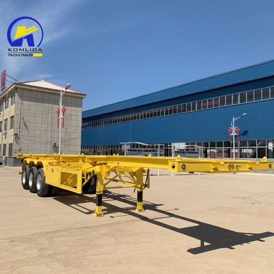 40ft 40 tonnellate telaio scheletrico camion container rimorchio a letto piatto top e superiore acciaio
