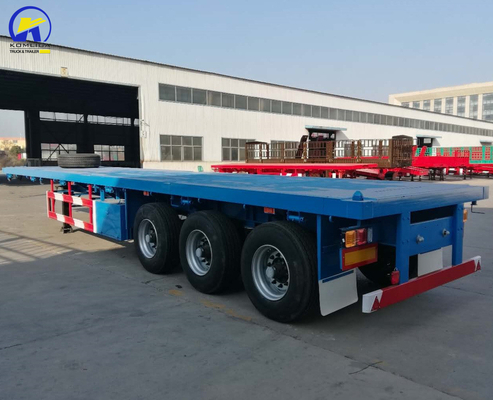 Trailers a tre assi piatti per il trasporto di merci pesanti 12 pneumatici 16 mm