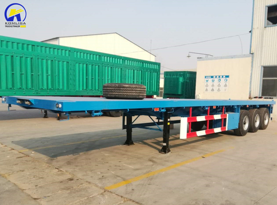 Trailers a tre assi piatti per il trasporto di merci pesanti 12 pneumatici 16 mm