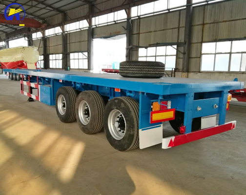 Trailers a tre assi piatti per il trasporto di merci pesanti 12 pneumatici 16 mm