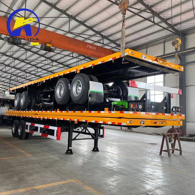20FT 40FT piattaforma pesante contenitore piatto semirimorchio con 4 assi per il Tagikistan