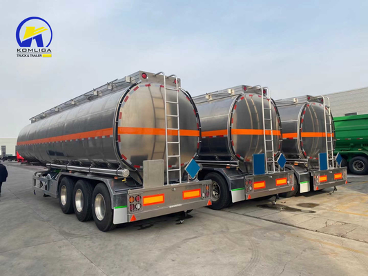 Suspensione tipo braccio crociato Lega di alluminio 45000L 4 Compartimento Fuel Oil Tanker Trailer
