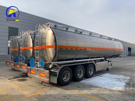 Suspensione tipo braccio crociato Lega di alluminio 45000L 4 Compartimento Fuel Oil Tanker Trailer