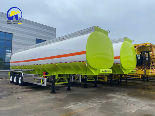 3 assi 42cbm Bianco e verde Color Feul Tank Semi-remorco con 12500*2500*1650mm Dimensione