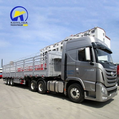 3 assi Flatbed Fence Cargo Truck Trailer per carichi pesanti e capacità di carico da 30 a 100 t