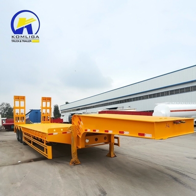 Letto di bassa altezza 40ft 60tons Lowboy Rampe rimorchio con ABS sistema di frenatura antiblocco