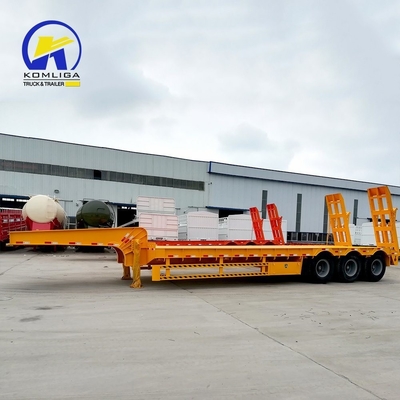 Letto di bassa altezza 40ft 60tons Lowboy Rampe rimorchio con ABS sistema di frenatura antiblocco
