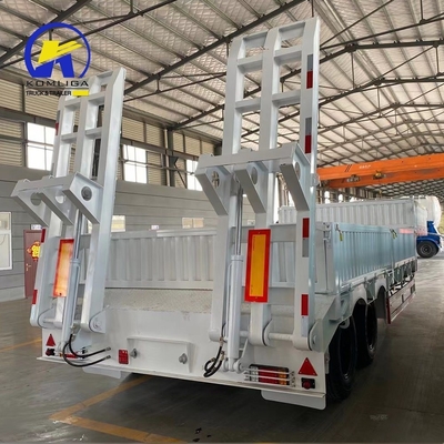 Sospensione meccanica 3 assi 40FT Trasportatore trattore contenitore a letto basso semirimorchio