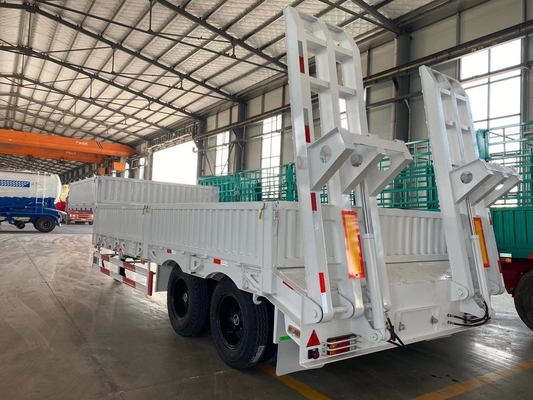 Semi-remorchi lowboy a asse singolo con capacità di carico di 80 tonnellate e numero di pneumatici 12