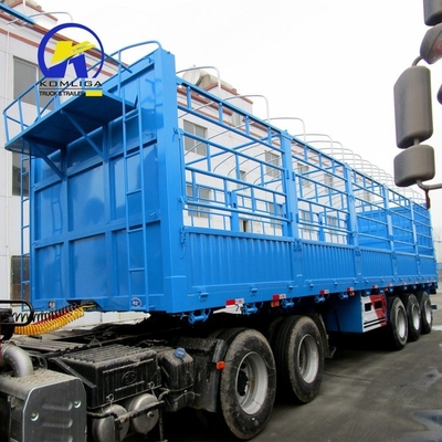 7000-8000 mm Base delle ruote Semi Drop Log Fence Van Box Cargo Trailer con sospensione meccanica