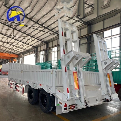 3 assi 60 tonnellate Lowboy Truck Trailer con 7000-8000 mm base ruota e 40-100 tonnellate di carico utile