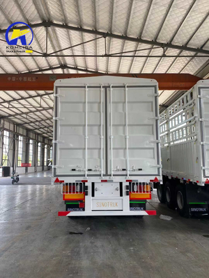 Flatbed Heavy Duty 3 Axles Fence Cargo Semi-trailer con un pezzo 1m * 0.5m * 0.5m Toolbox