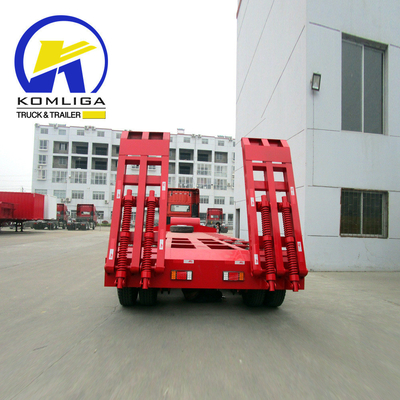 3 assi Heavy Duty Flatbed Lowboy Trailer per il trasporto pesante a lunga distanza