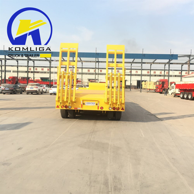 Sospensione meccanica 40FT 3 assi semirimorchio a terra piatta/basso per container/macchina